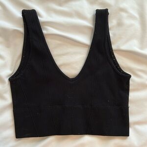 hollister athletic sports top black ribbed